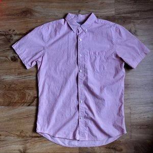 short sleeve muted pink button down